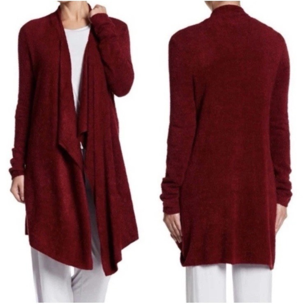 Barefoot Dreams Calypso Wrap Open Front Cardigan L/XL Bamboo Chic‎ Lite Red Cozy